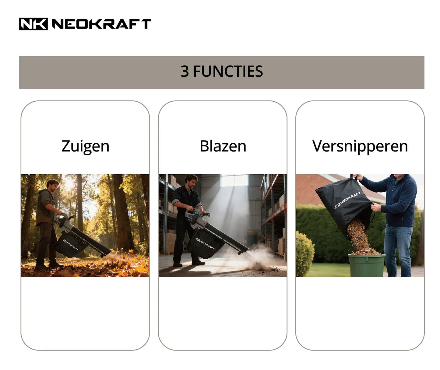 3500W Bladblazer/-zuiger 3-in-1 - incl. 40L opvangzak