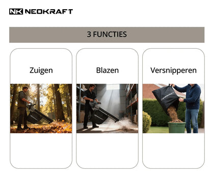 3500W Bladblazer/-zuiger 3-in-1 - incl. 40L opvangzak