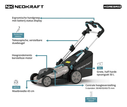 40V Accu grasmaaier 43cm - incl. 8,0/4,0Ah accu & lader