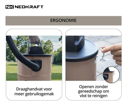 Aspirateur à cendres 1600W 18L - avec 2 filtres