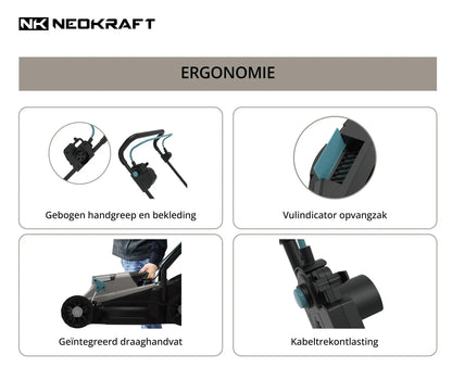 1300W Elektrische grasmaaier 33cm - incl. 30L opvangbak