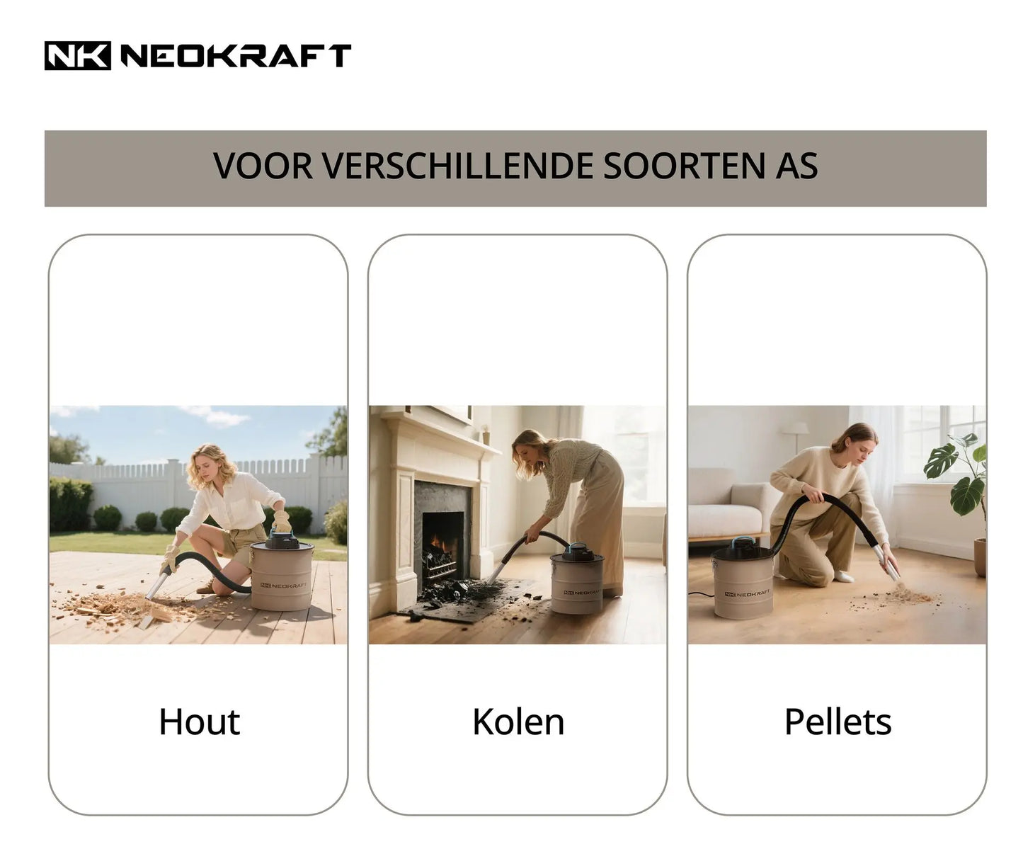 Aspirateur à cendres 1600W 18L - avec 2 filtres