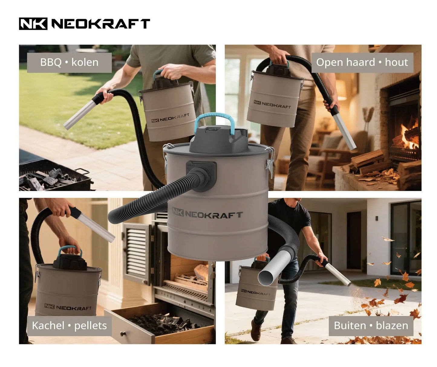 Aspirateur à cendres 1600W 18L - avec 2 filtres