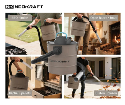 Aspirateur à cendres 1600W 18L - avec 2 filtres