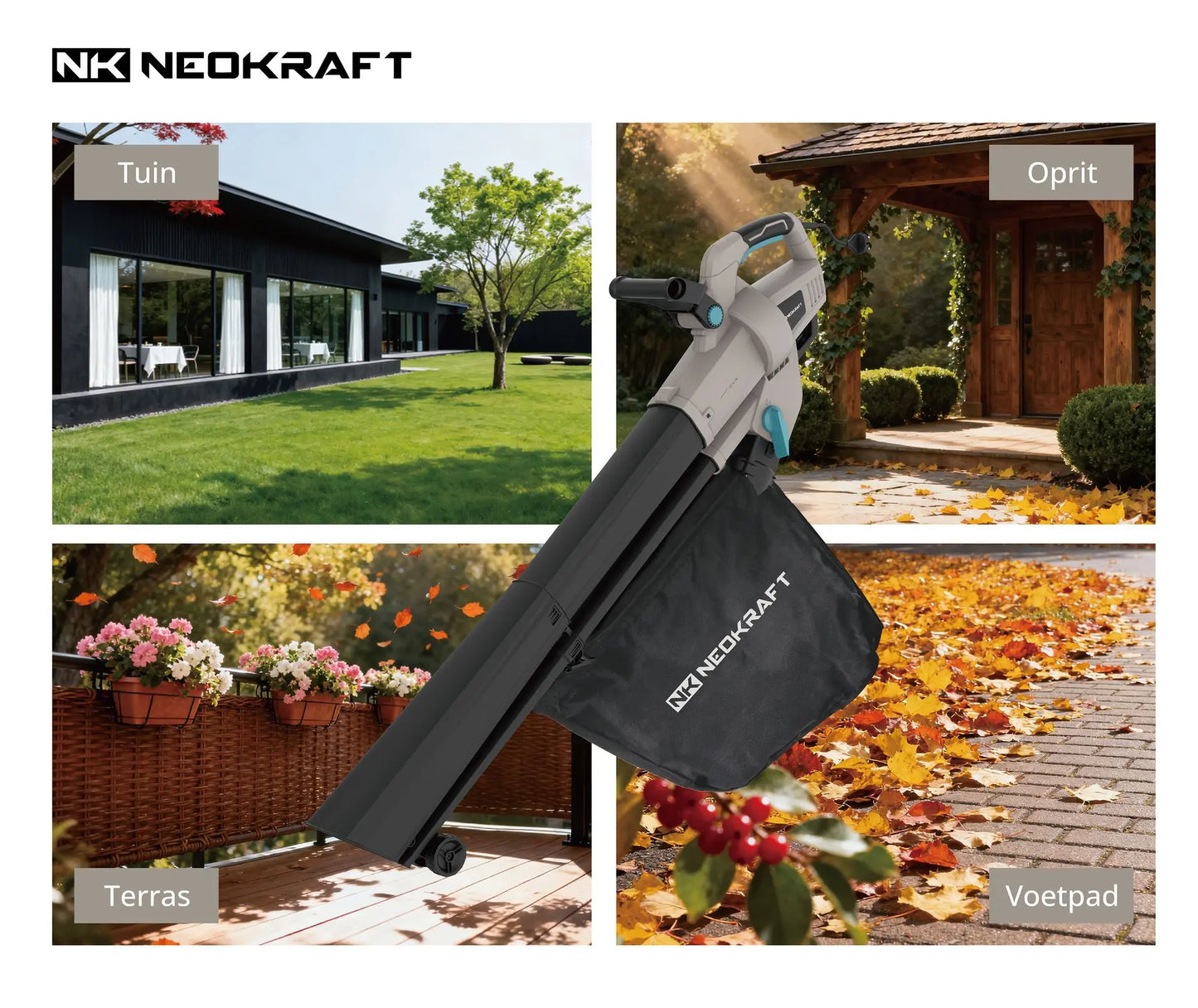 3500W Bladblazer/-zuiger 3-in-1 - incl. 40L opvangzak