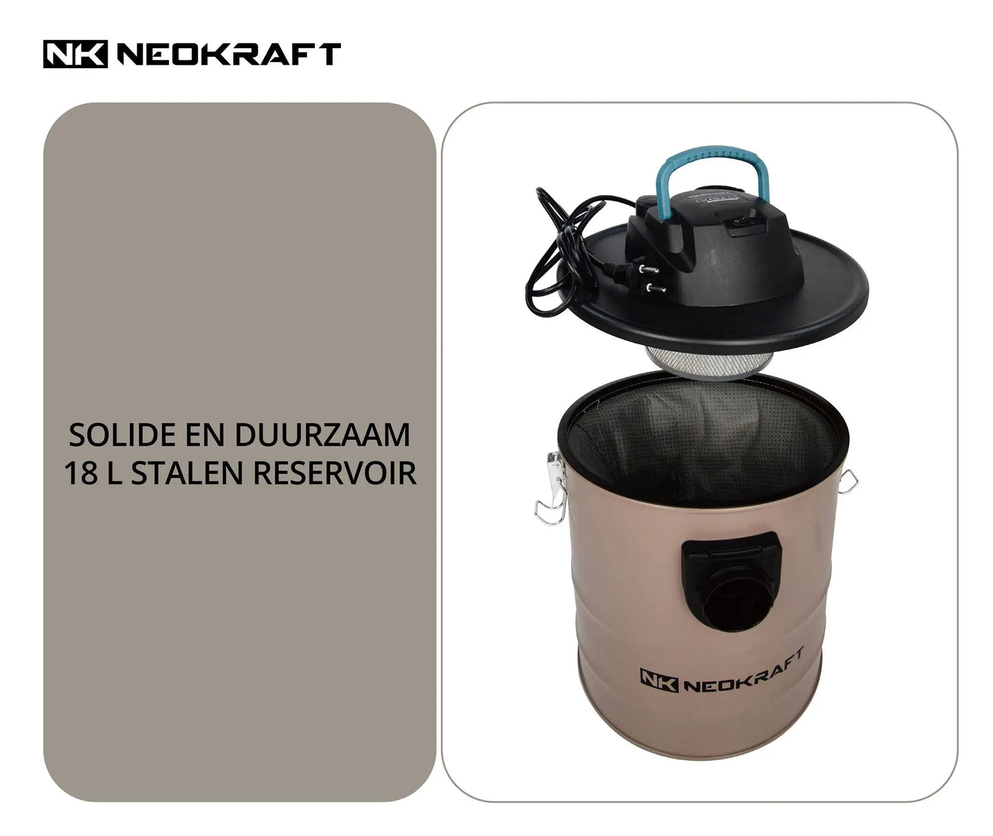 Aspirateur à cendres 1600W 18L - avec 2 filtres