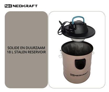 Aspirateur à cendres 1600W 18L - avec 2 filtres